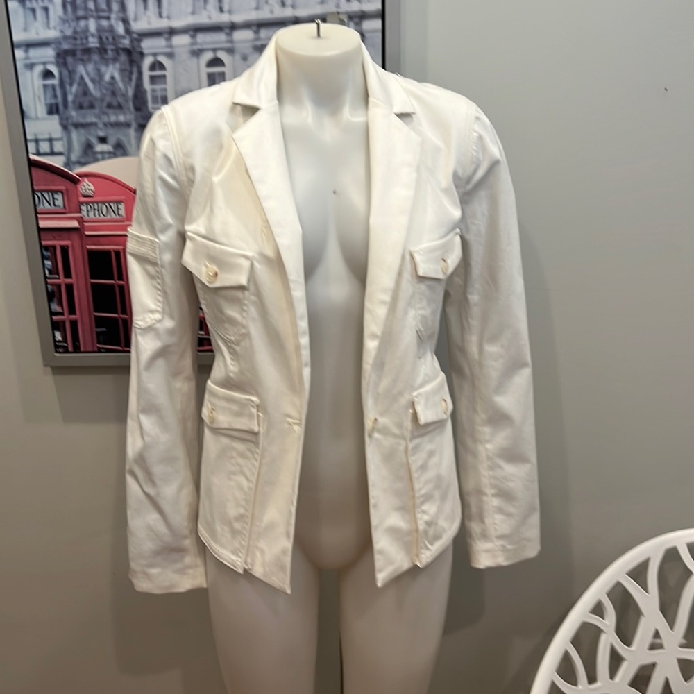 White NWT Cotton Blazer by Anthropologie